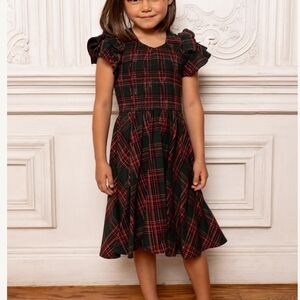 Ivy City Co Plaid Kids Dress in Red and Black